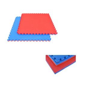 Tapis Puzzle Emboîtable Réversible Bleu/Rouge 2 cm